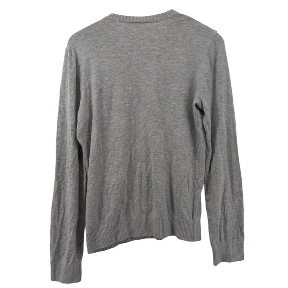 Vintage Hollister V-Neck Pullover Sweater Gray Men S Y2K 2000 Soft 00s Bird Logo - Picture 4 of 6